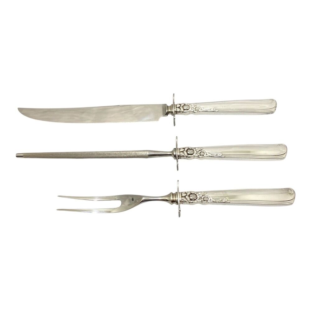 Vintage Towle D’ Orleans Silver Plated Three Piece King's Pattern Carving Set